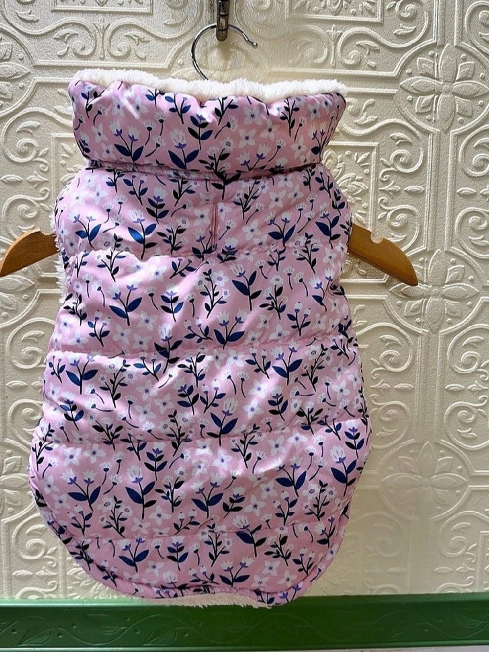 Pup Crew Floral Pink & Cream Dog Coat